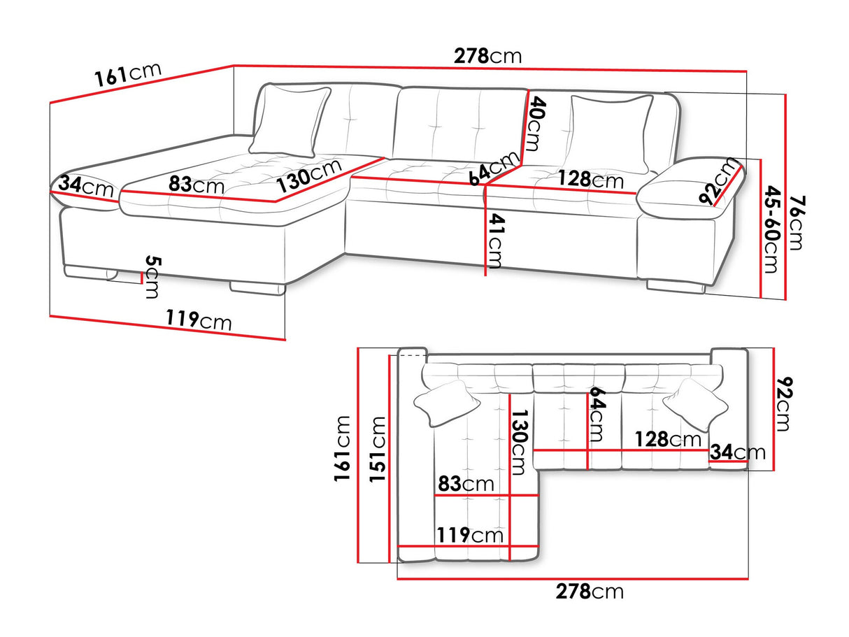 Sarokkanapé Montana (Premium), Szín: Wave 05, Változatok: Balos