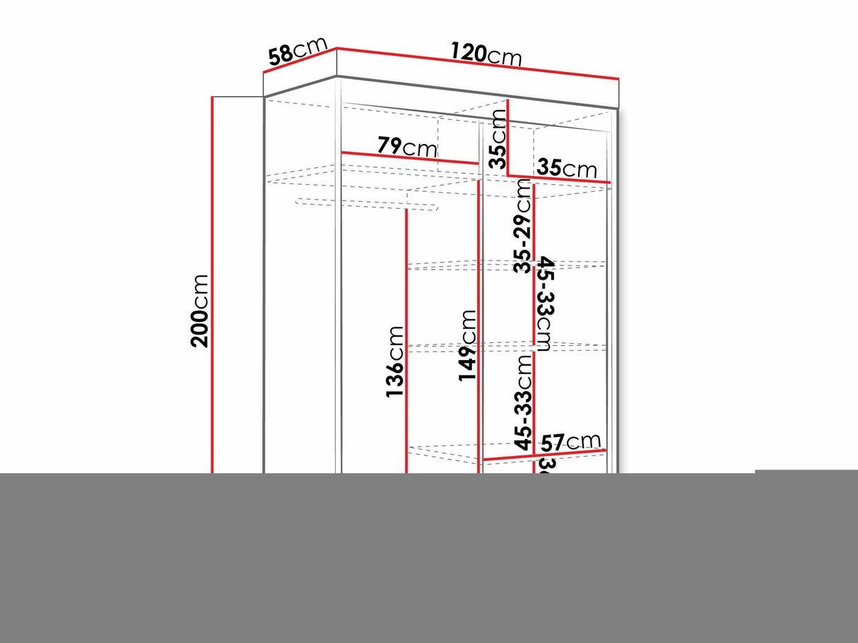 Gardróbszekrény Miami VIII (Aldo), Szín: Triufel tölgy, Led világítás: Igen