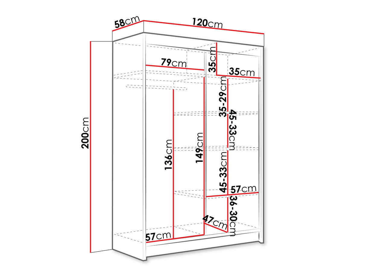 Gardróbszekrény Miami VII (Aldo), Szín: Kasmír, Led világítás: Igen