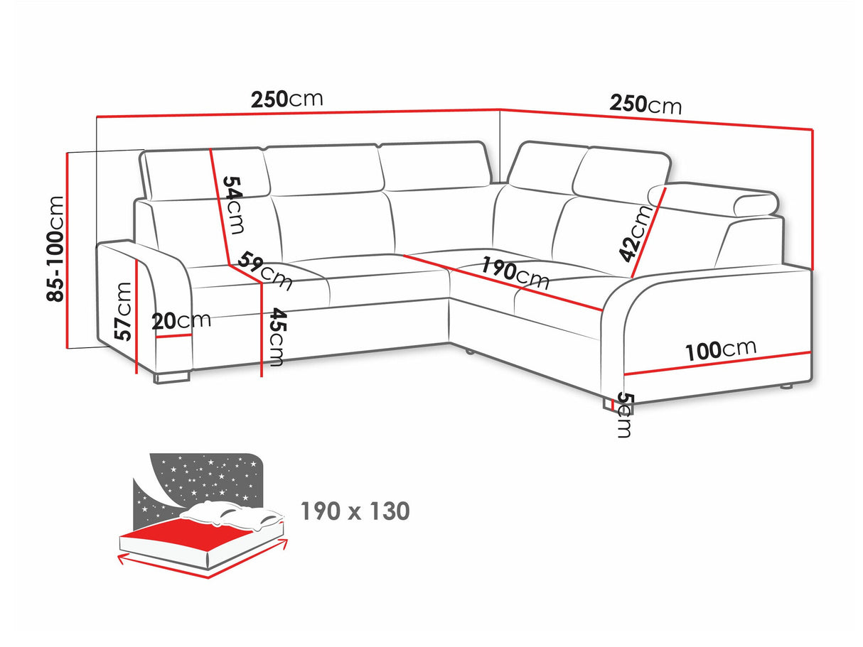 Sarokkanapé Oslo 2rR2p (Losar), Szín: Crown 2