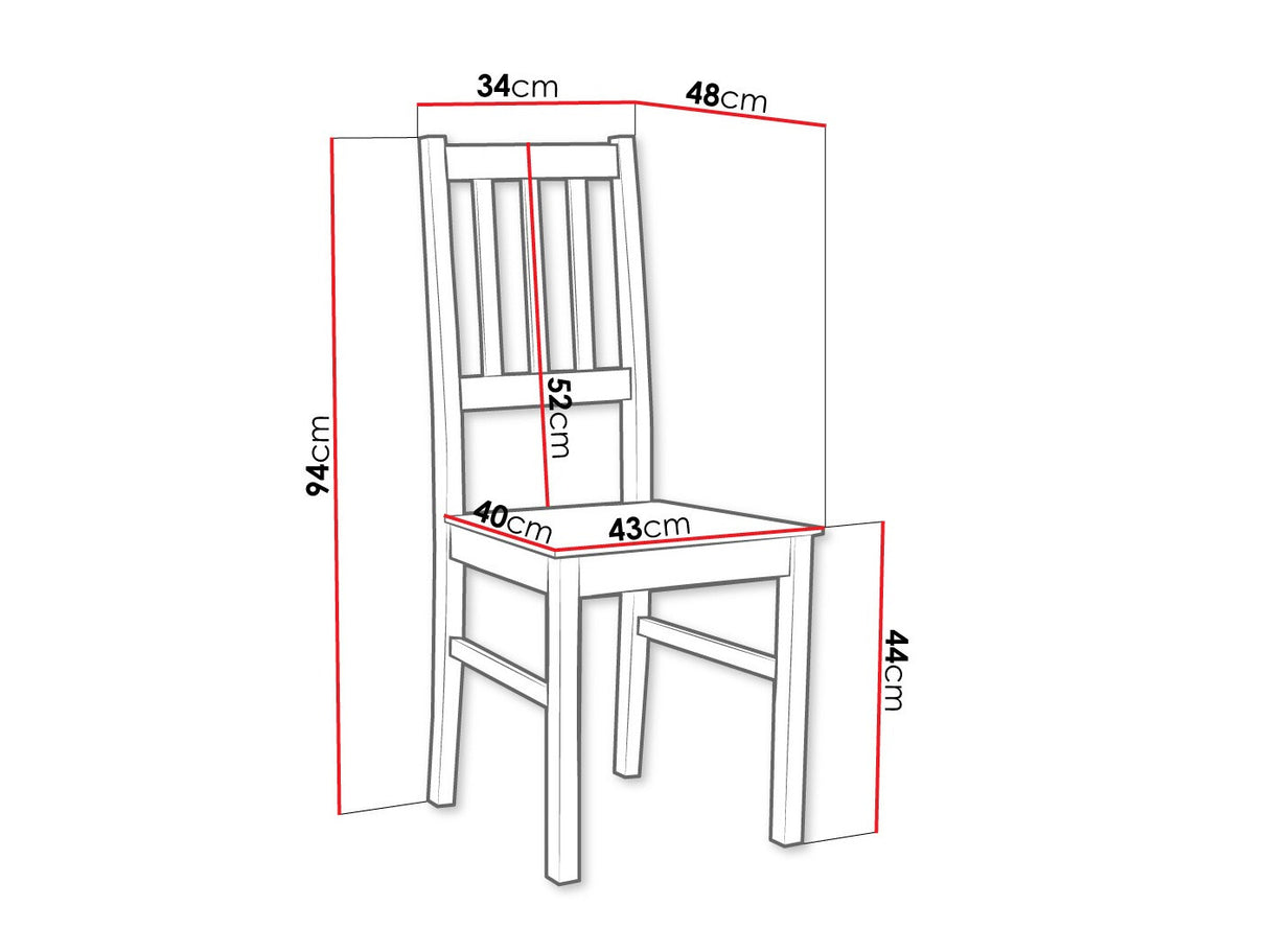 Szék Bos 4 DR (Dalem 4 DR), Szín: Fekete