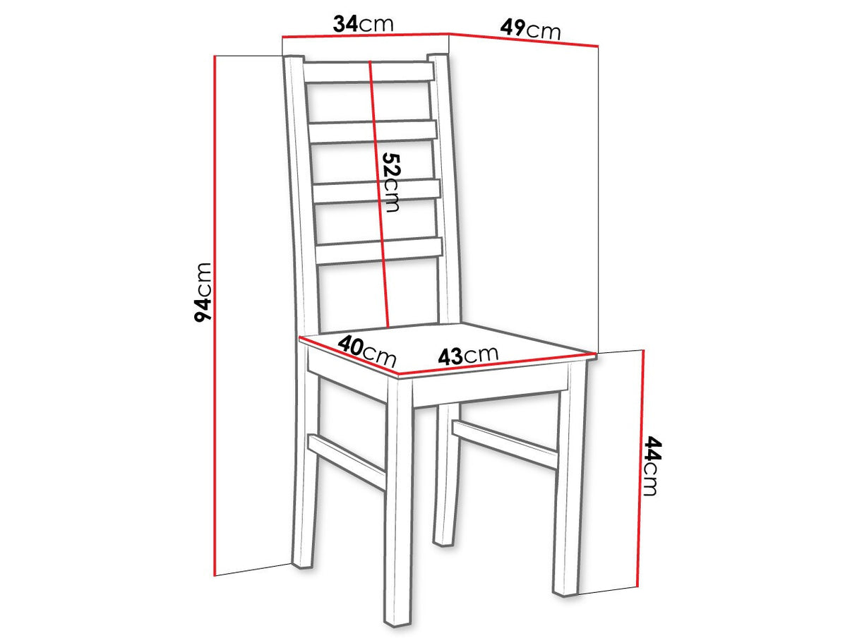 Szék Nilo 8 D (Zefir 8 D), Szín : Dió