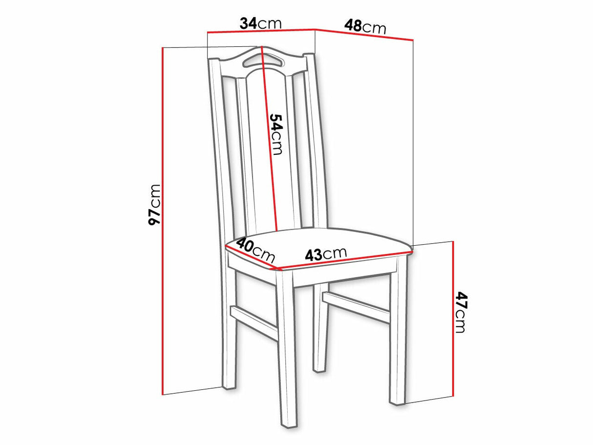 Szék Bos 9 (Dalem 9), Fa színe: Égerfa, Kárpit: 25x - Paros 2