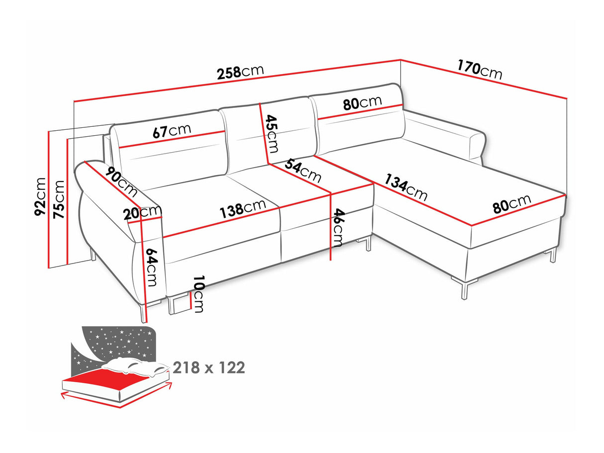 Sarokkanapé Narożnik BERNE, Szín: Sierra 741
