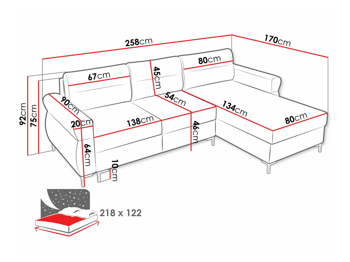 Sarokkanapé Narożnik BERNE, Szín: Sierra 744