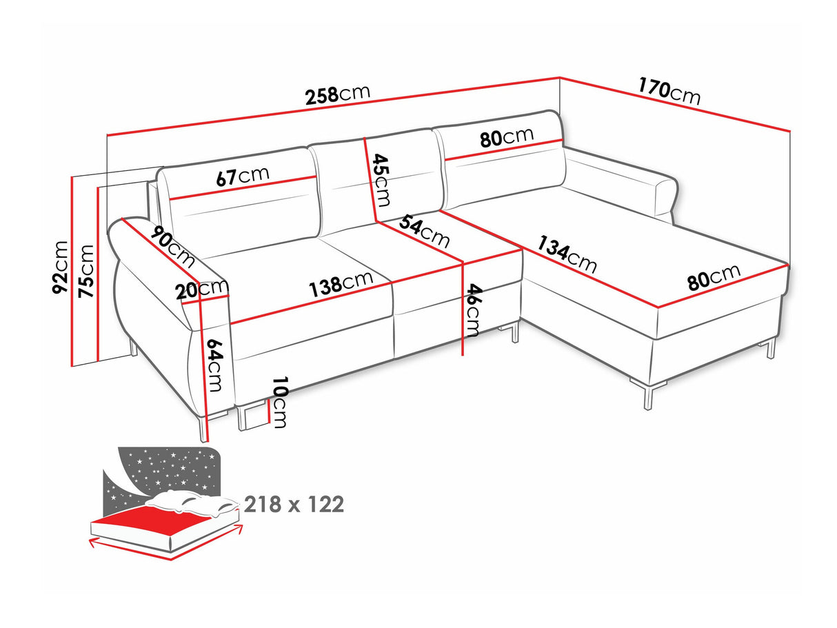 Sarokkanapé Narożnik BERNE, Szín: Sierra 746