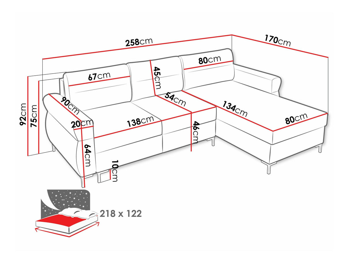 Sarokkanapé Narożnik BERNE, Szín: Sierra 748