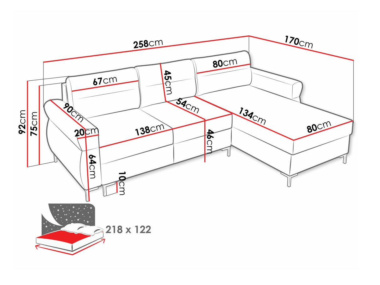 Sarokkanapé Narożnik BERNE, Szín: Sierra 751