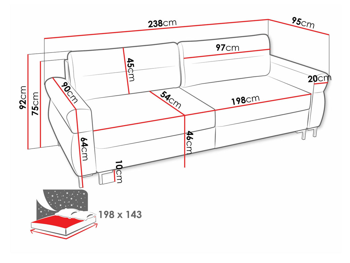 Kanapéágy Kanapé BERNE, Szín: Sierra 741