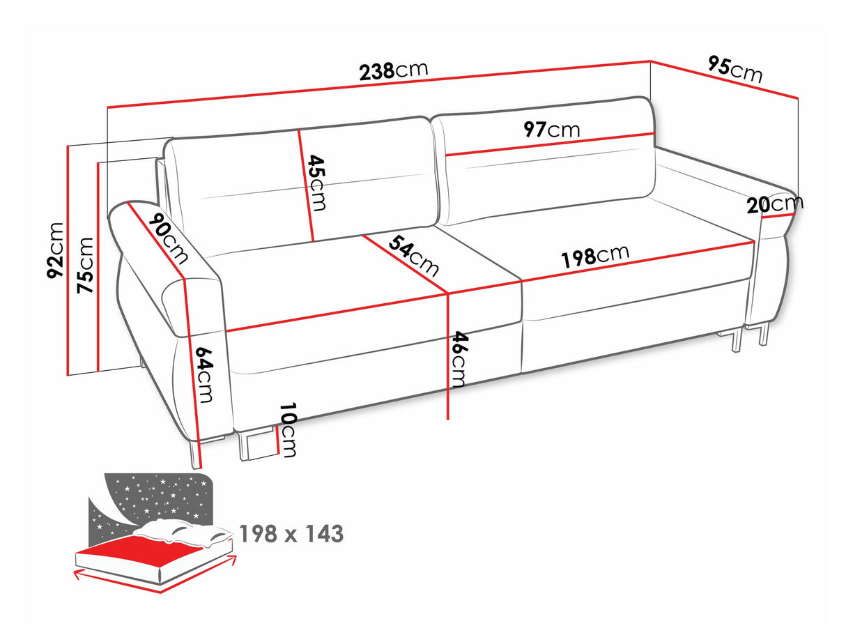 Kanapéágy Kanapé BERNE, Szín: Sierra 744