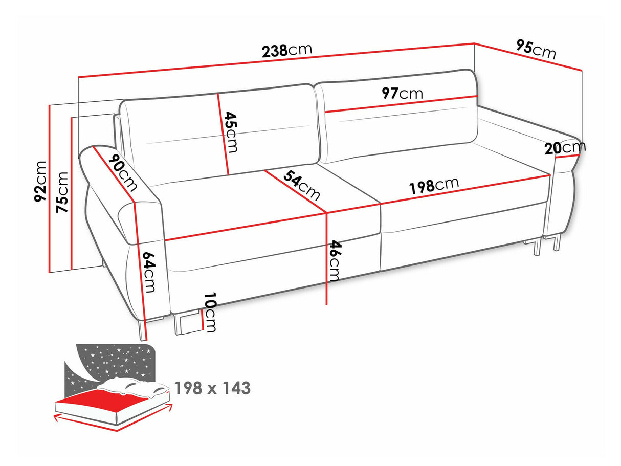 Kanapéágy Kanapé BERNE, Szín: Sierra 748