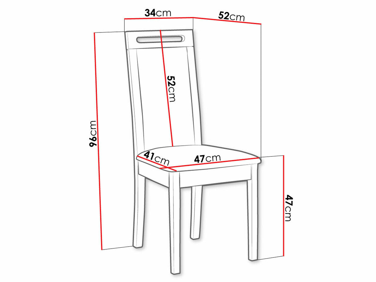 Szék Krzesło ROMA 6, Kárpit: Hygge 91, Fa színe: Fehér