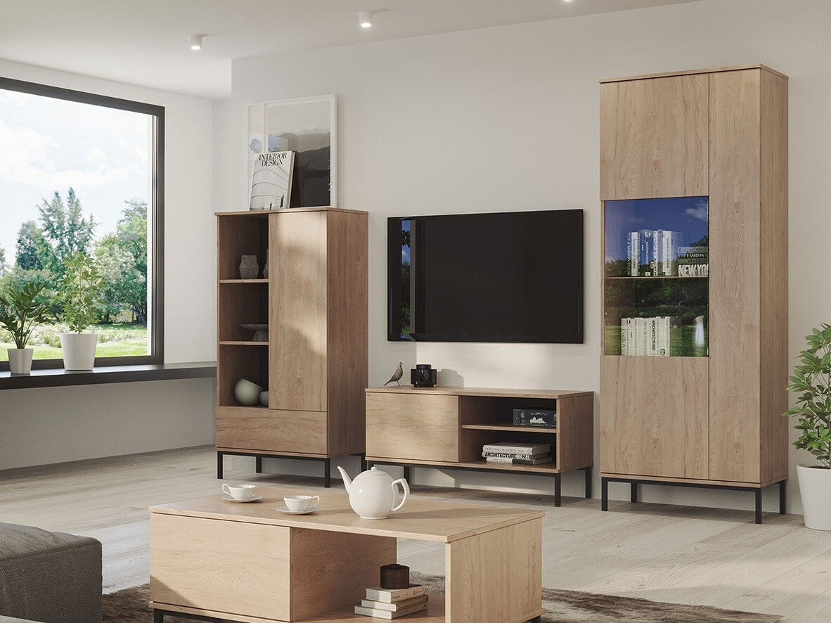 Nappali szett QUERTY III (Marinez III), Szín: Fényes fa, Led világítás: Nem