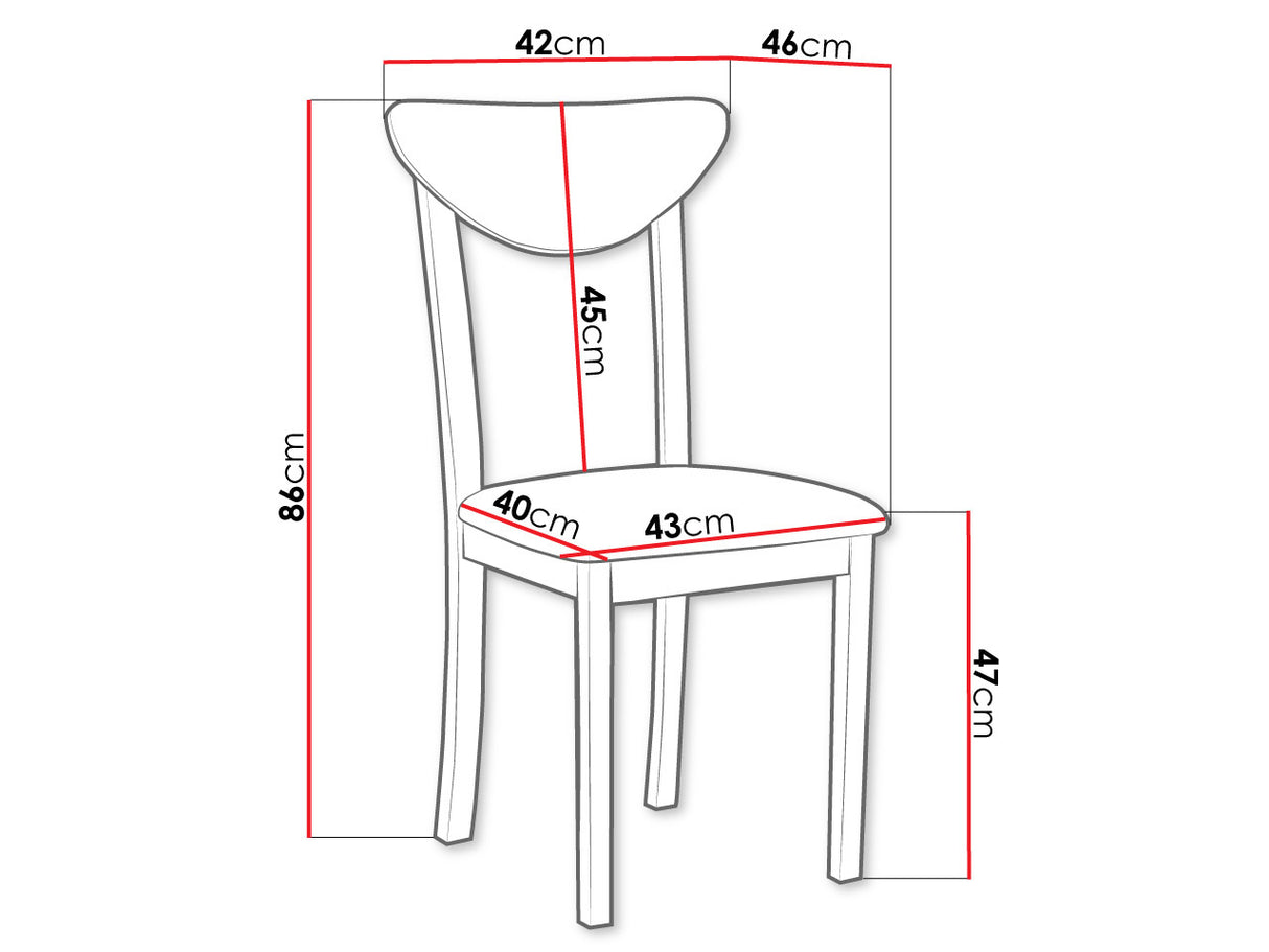 Szék Krzesło HUGO 3_NEW, Kárpit: Hygge 91, Fa színe: Fekete