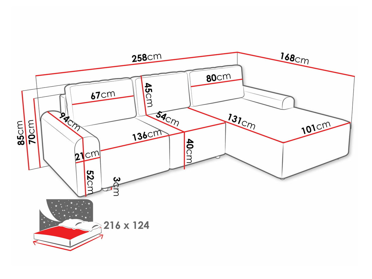 Sarokkanapé Narożnik BELLA L, Szín: Sierra 741, Változatok: Balos