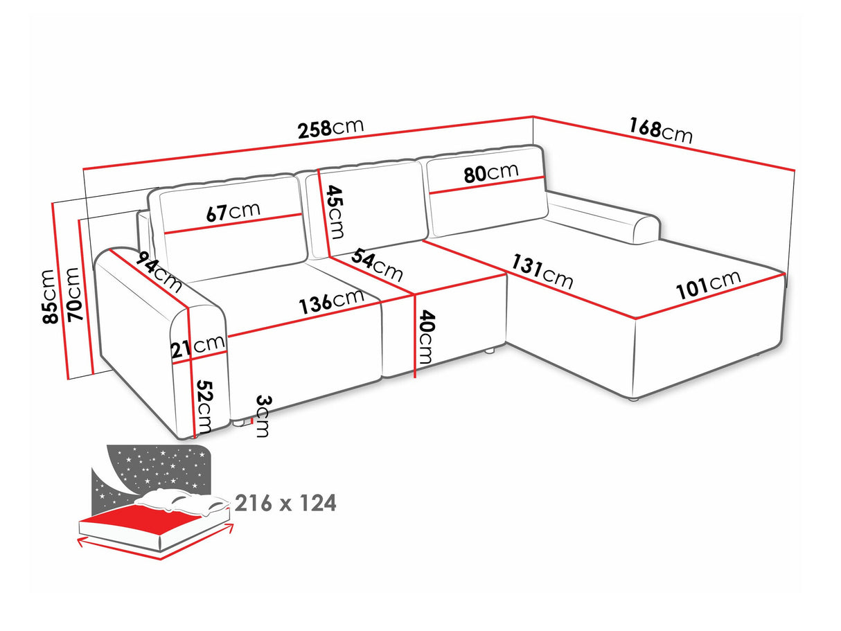 Sarokkanapé Narożnik BELLA L, Szín: Sierra 741, Változatok: Jobbos