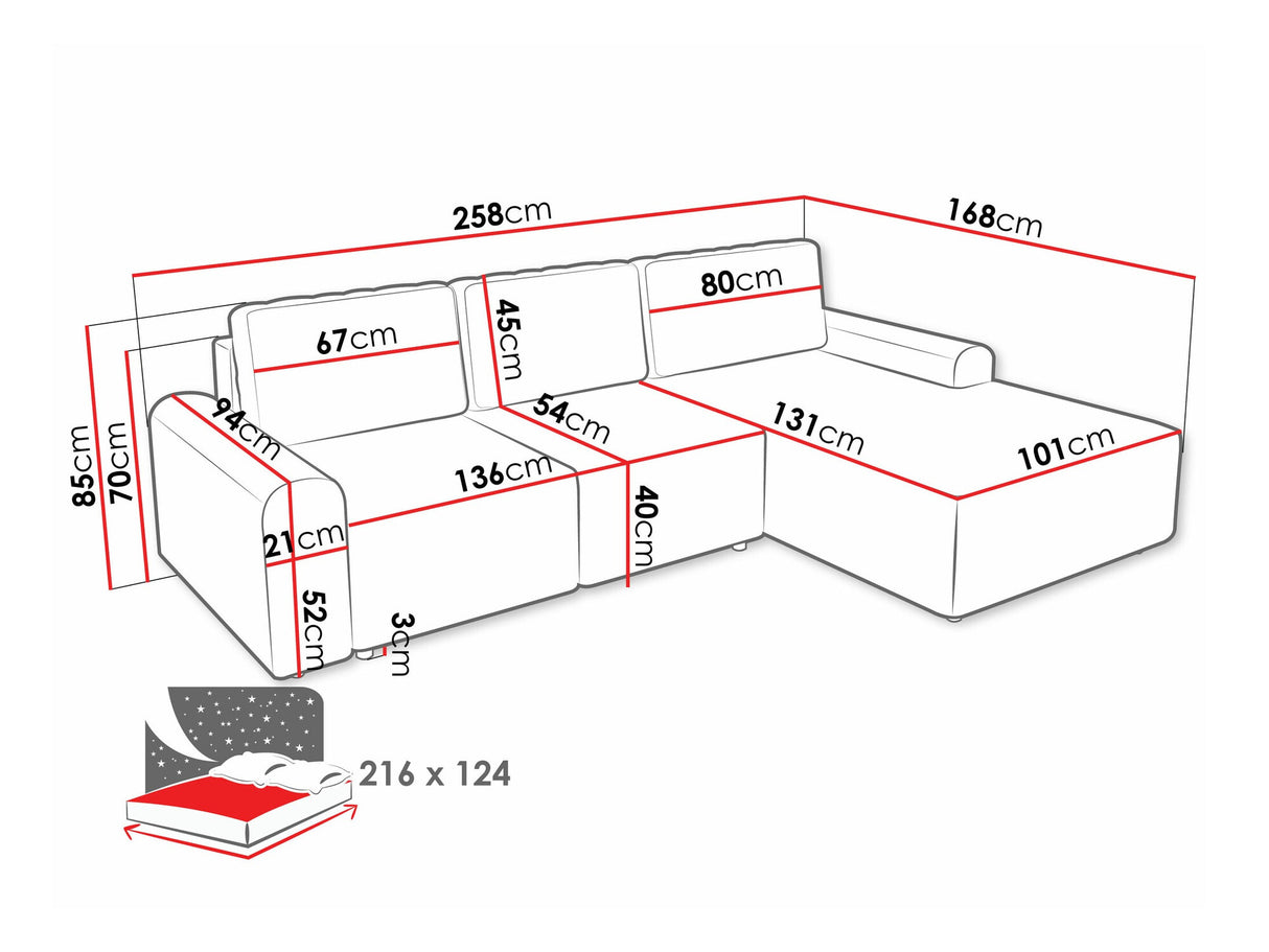 Sarokkanapé Narożnik BELLA L, Szín: Sierra 744, Változatok: Balos