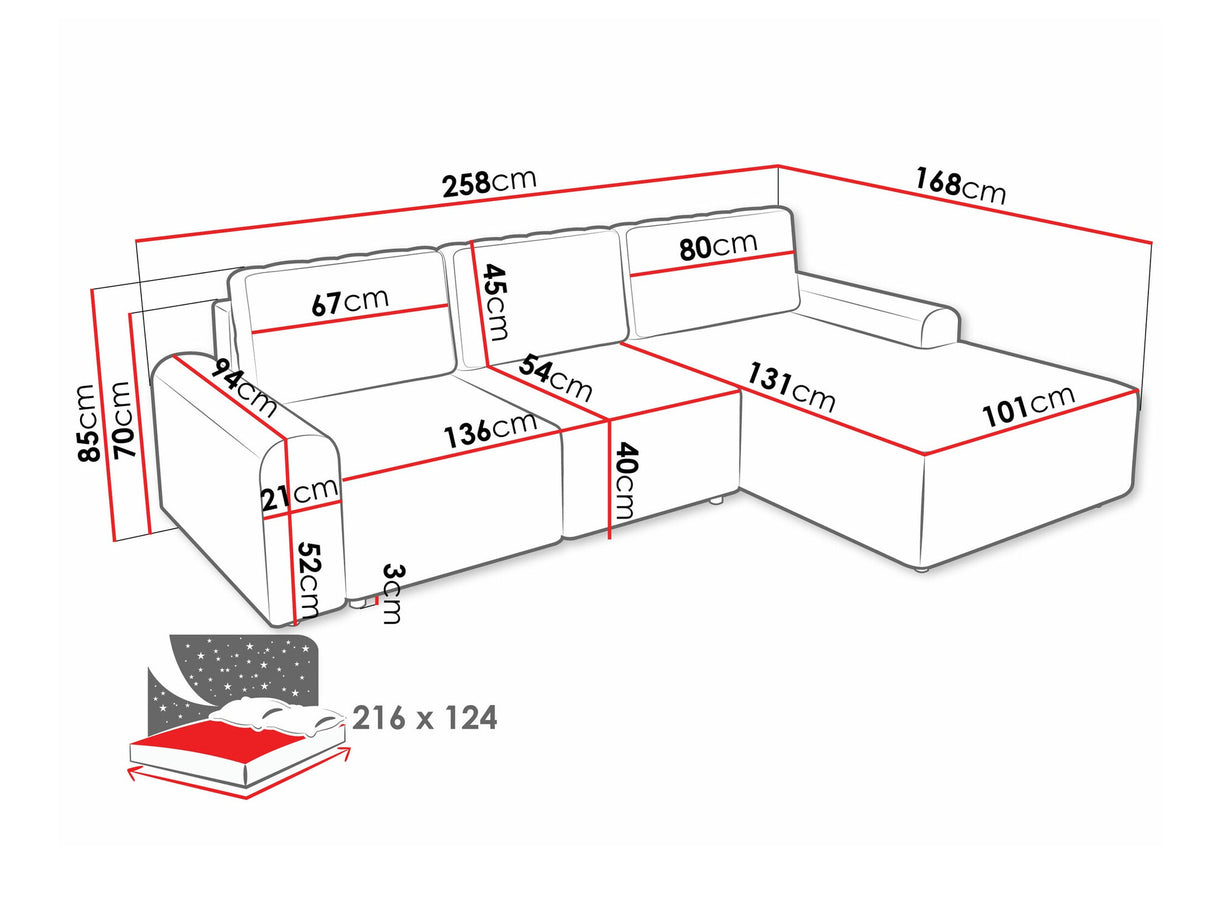 Sarokkanapé Narożnik BELLA L, Szín: Sierra 748, Változatok: Balos