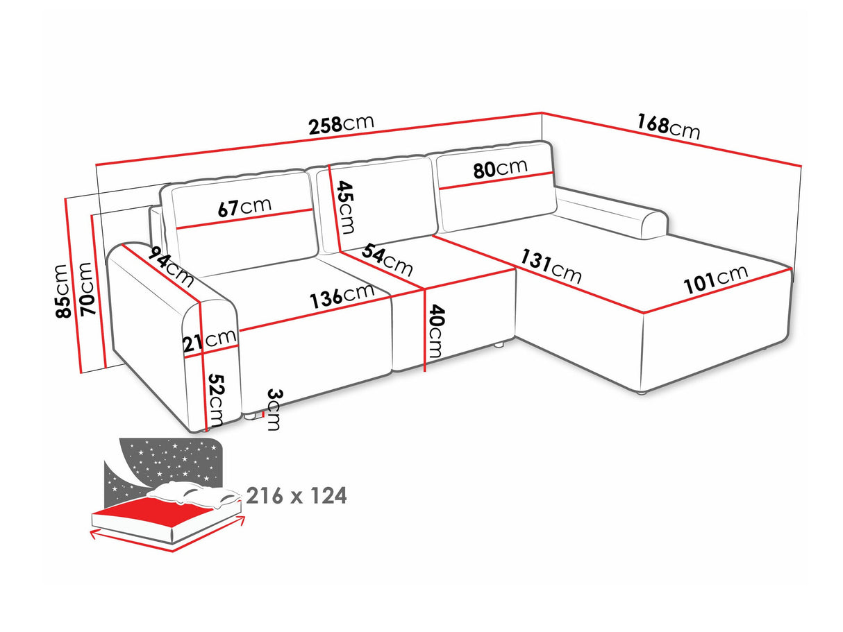 Sarokkanapé Narożnik BELLA L, Szín: Sierra 751, Változatok: Balos