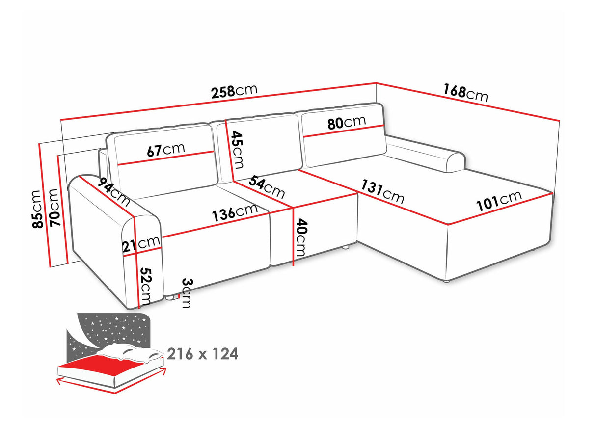 Sarokkanapé Narożnik BELLA L, Szín: Sierra 751, Változatok: Jobbos