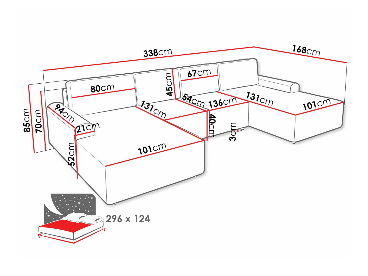Sarokkanapé Narożnik BELLA XL, Szín: Sierra 741