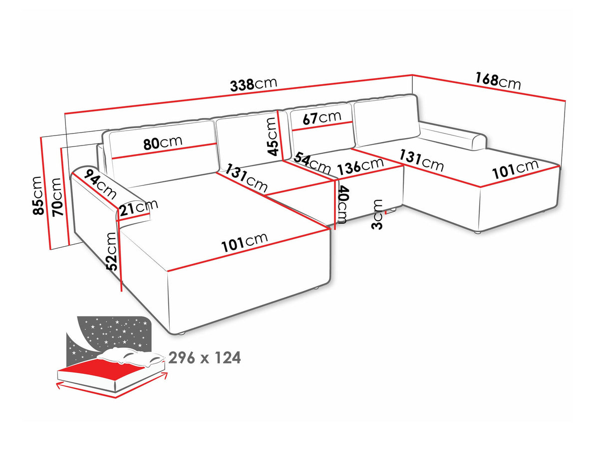Sarokkanapé Narożnik BELLA XL, Szín: Sierra 746