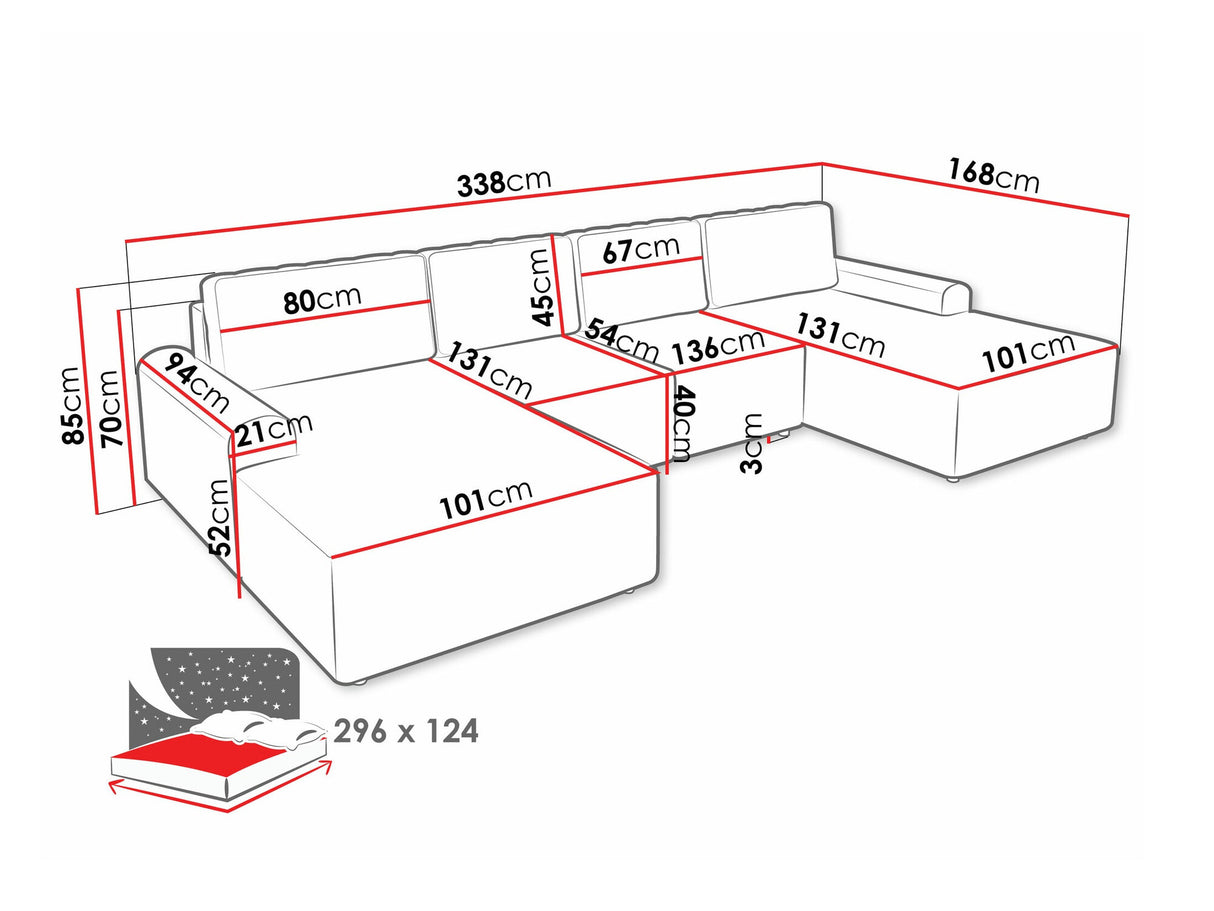 Sarokkanapé Narożnik BELLA XL, Szín: Sierra 748