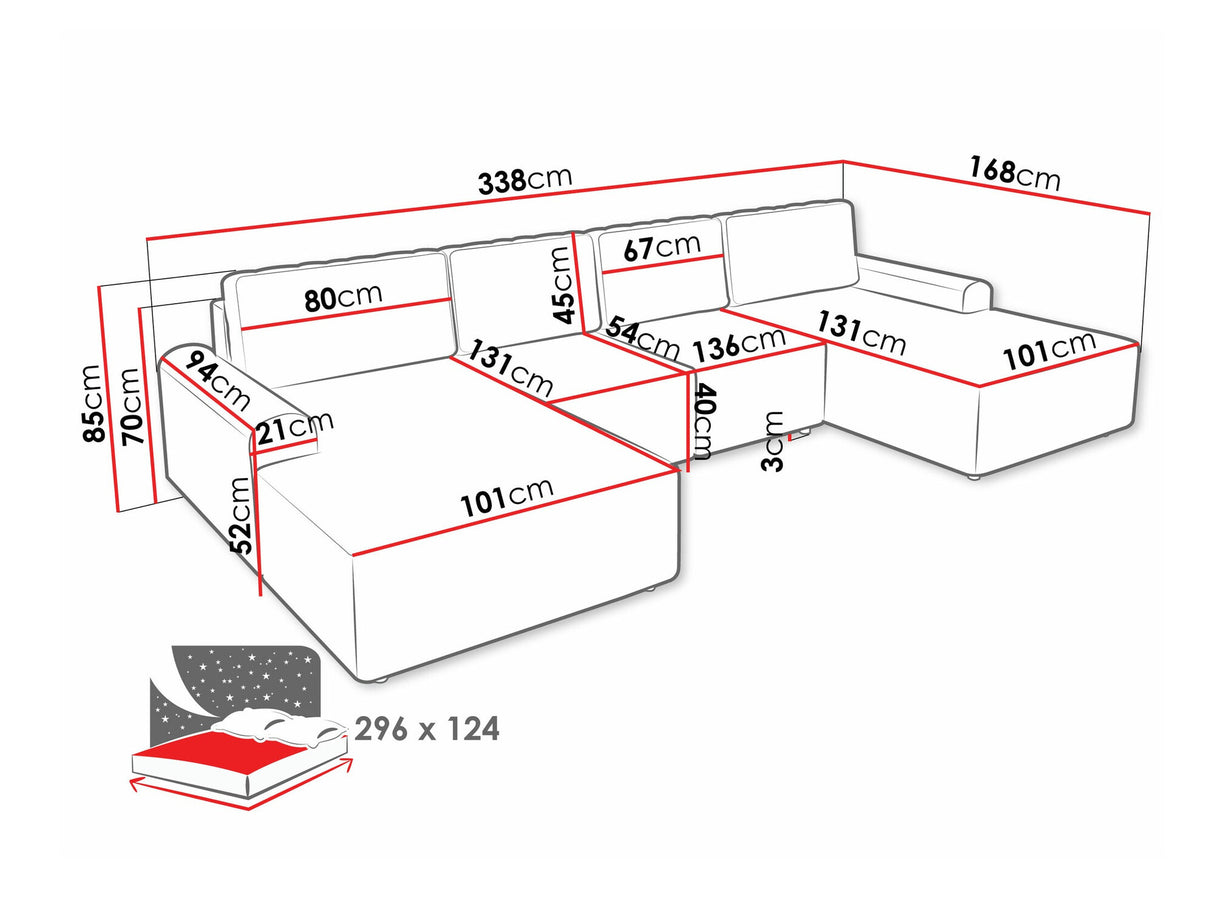 Sarokkanapé Narożnik BELLA XL, Szín: Sierra 751