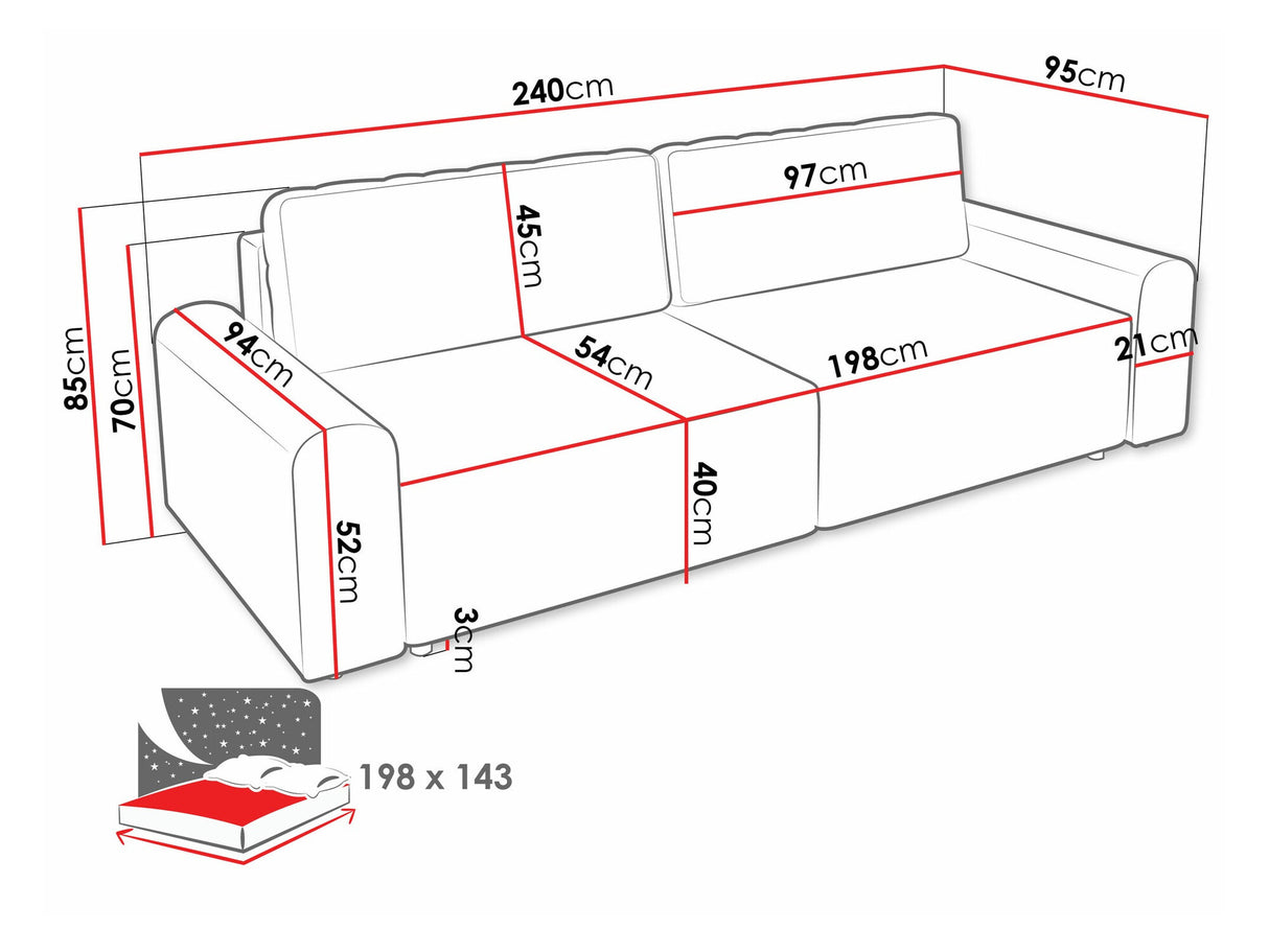 Kanapéágy Kanapé BELLA, Szín: Sierra 741