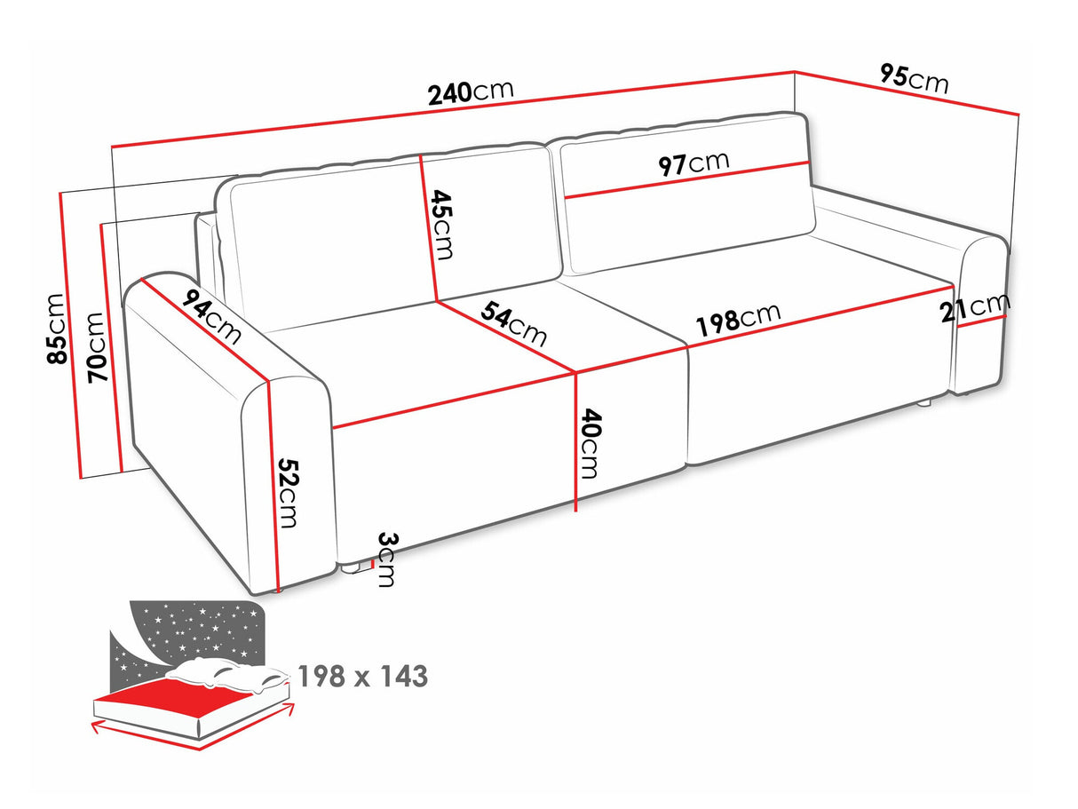 Kanapéágy Kanapé BELLA, Szín: Sierra 746