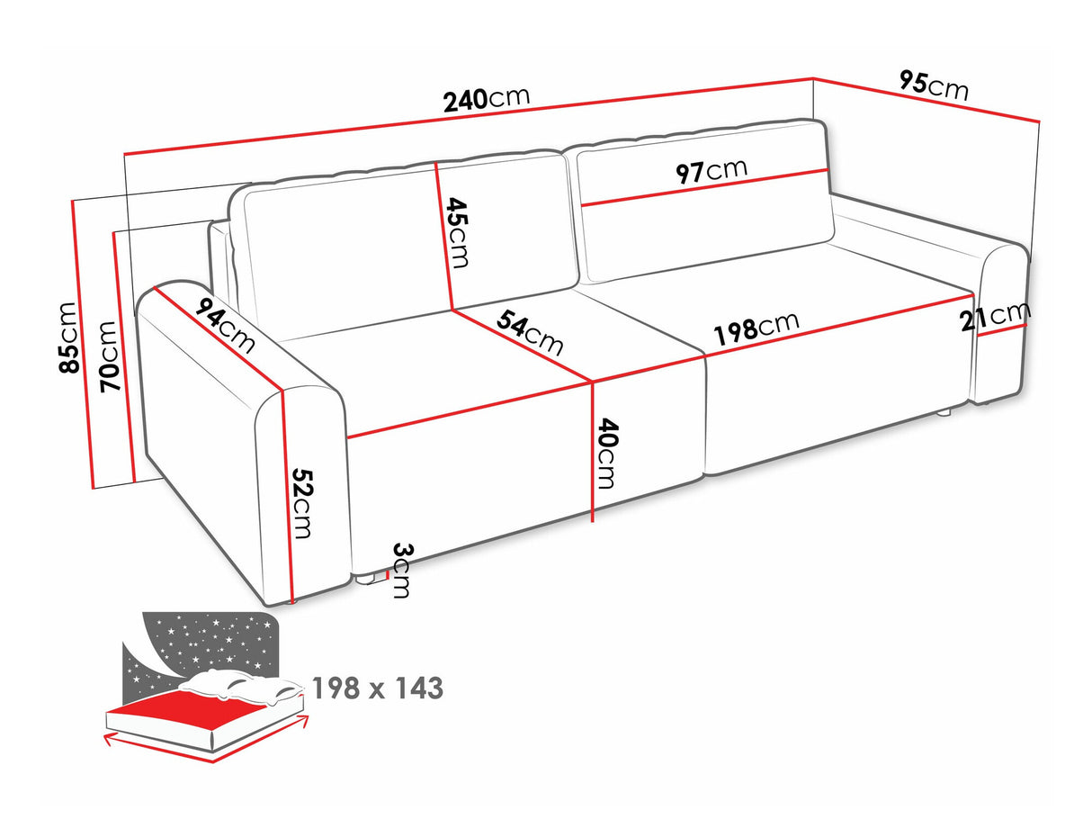 Kanapéágy Kanapé BELLA, Szín: Sierra 751
