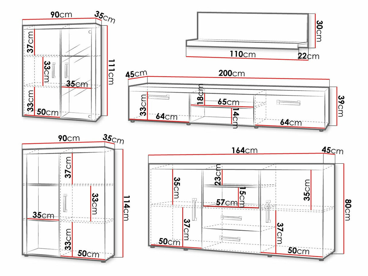 Nappali szett Samba III (Brode III), Szín: Szilva + grafit