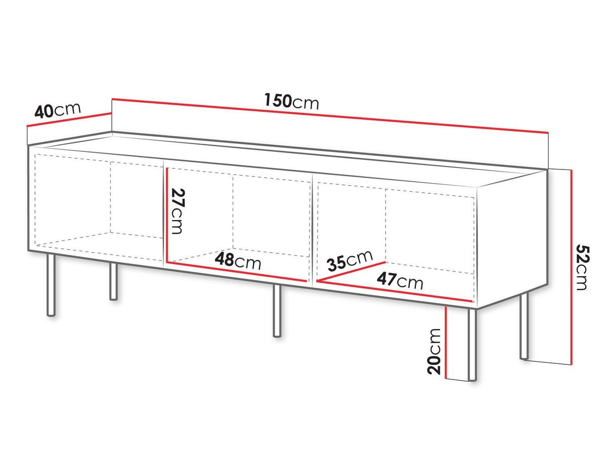 TV-állvány Szafka RTV FELLINI 150, Szín: Kasmír + Tölgy