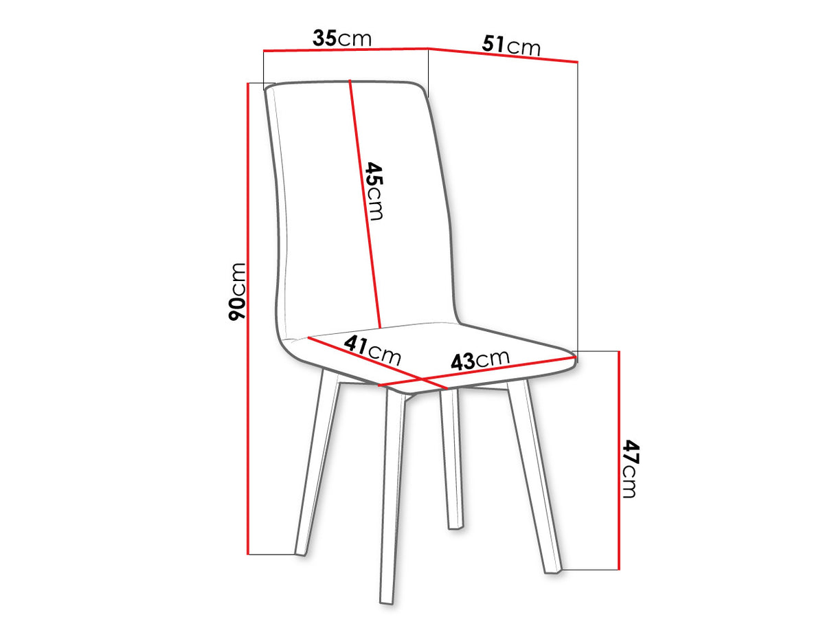 Szék LUNA 1, Fa színe: Fehér, Kárpit: Paros 2