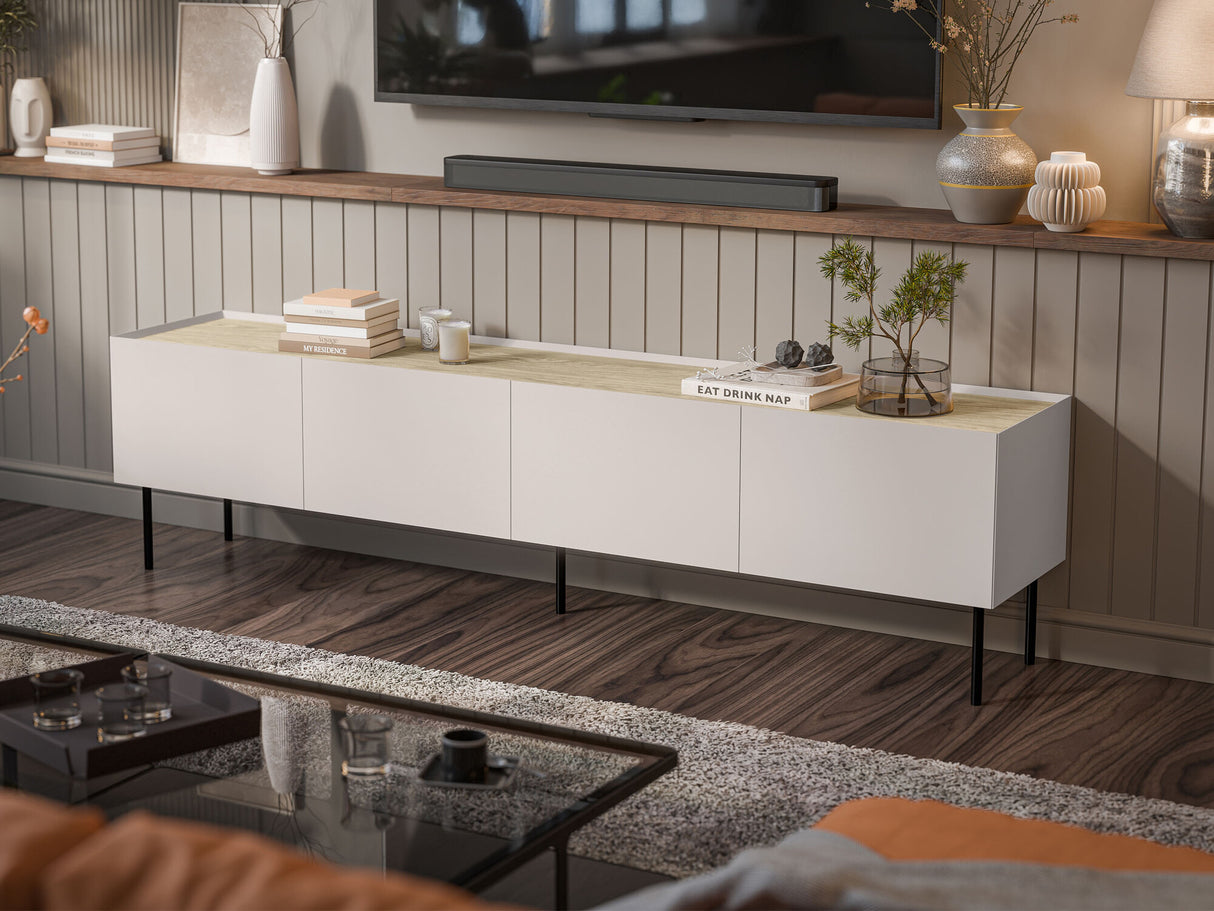 TV-állvány Szafka RTV FELLINI 200, Szín: Kasmír + Tölgy