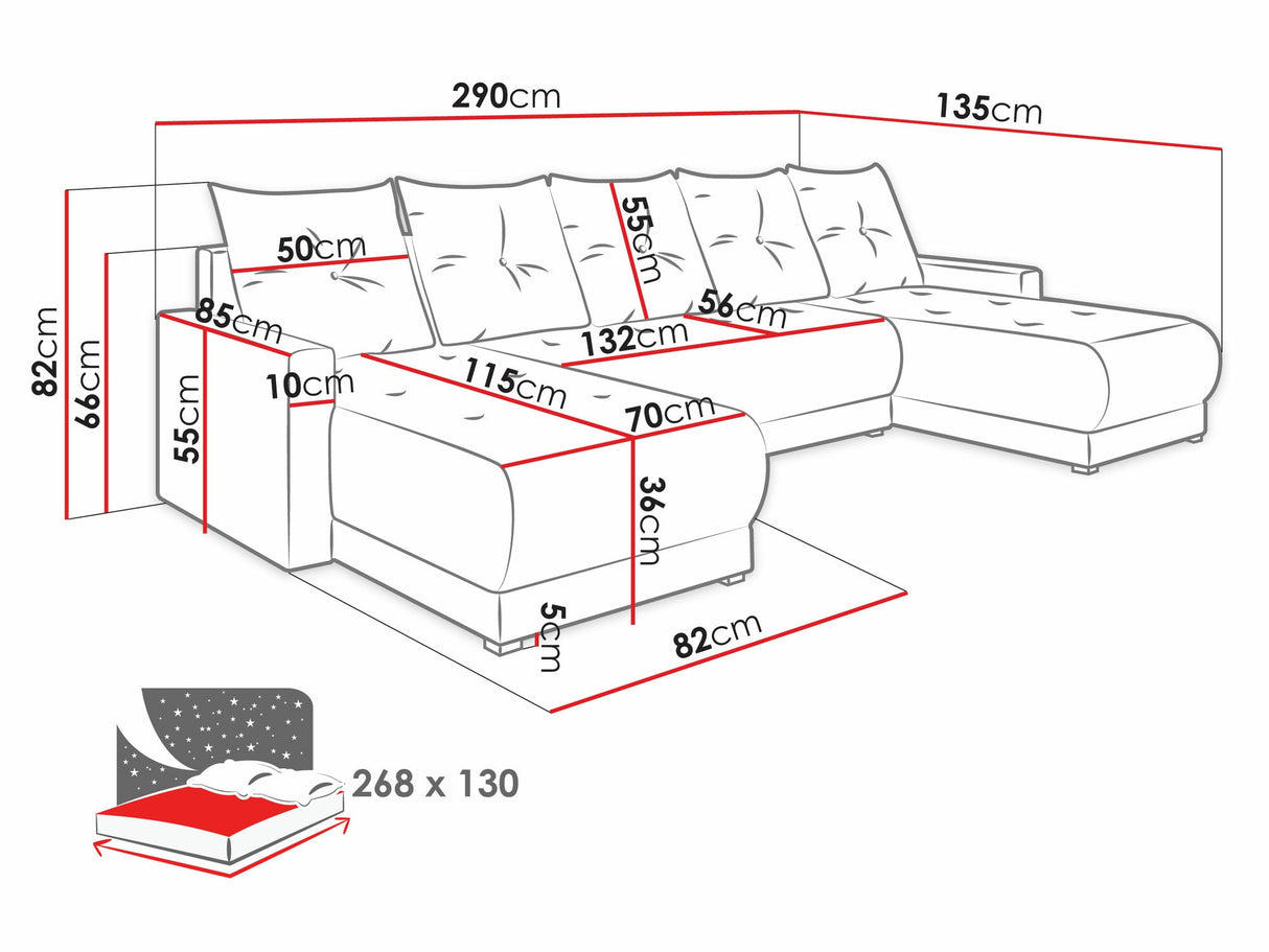 Sarokkanapé Insygnia U (Ravif U), Szín: Lux 06 + Lux 05