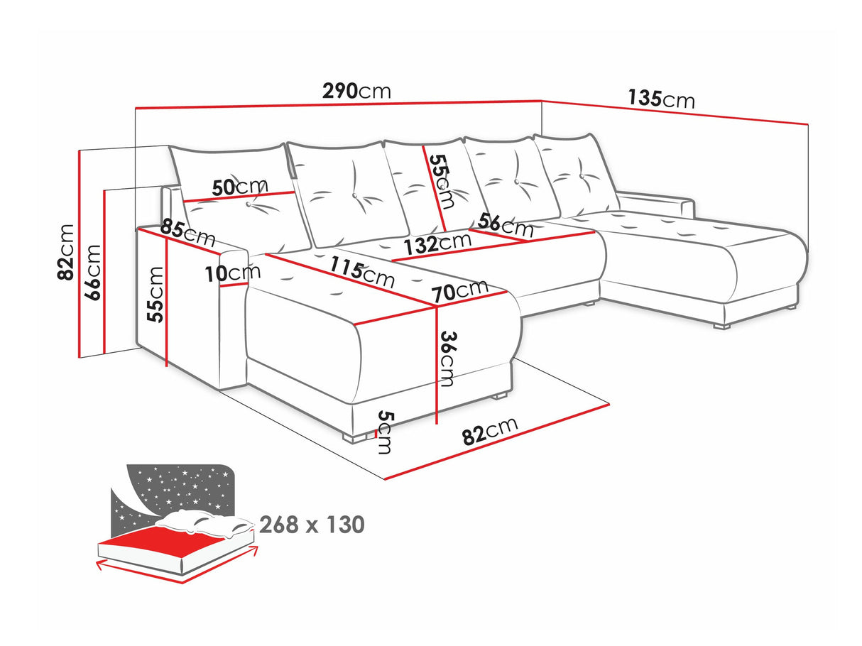 Sarokkanapé Insygnia U (Ravif U), Szín: Lux 05 + Lux 06