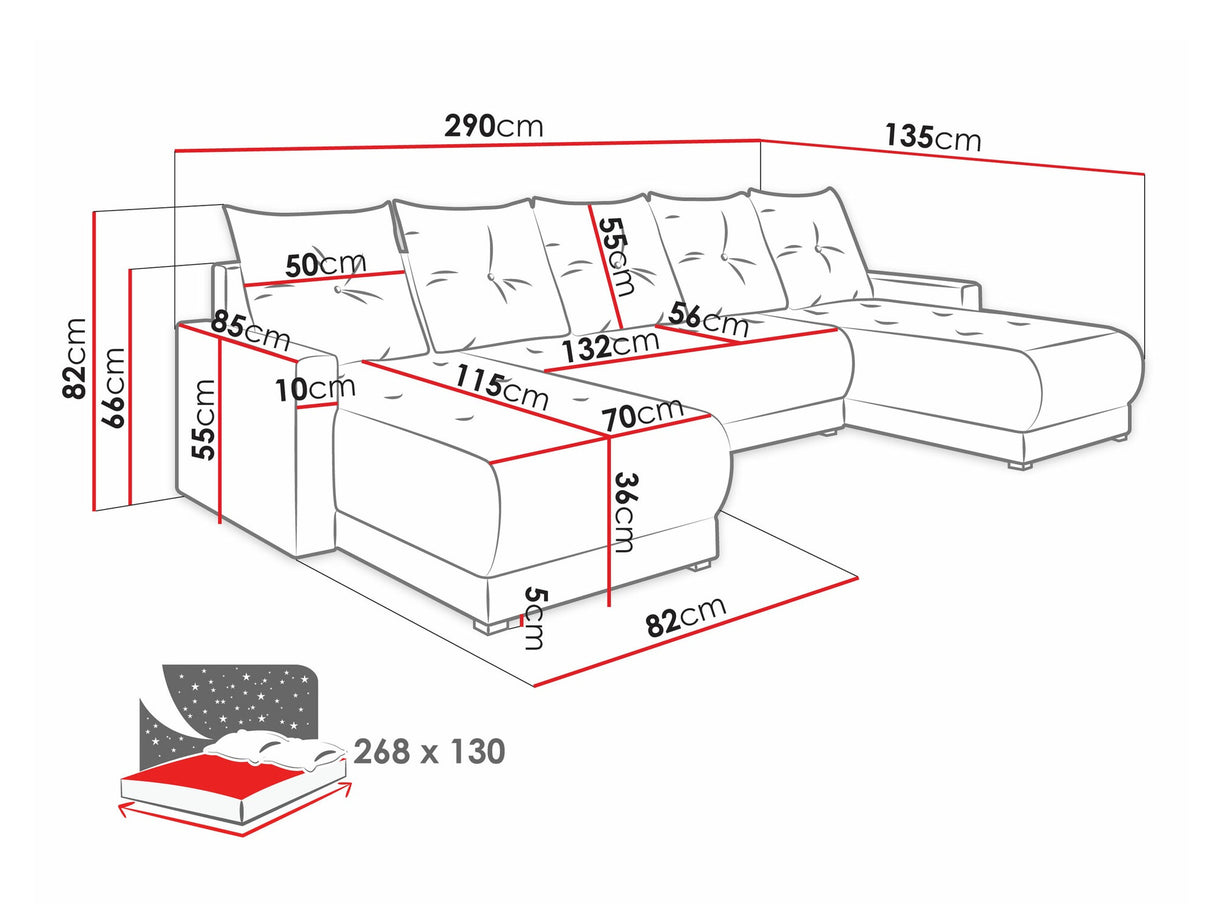 Sarokkanapé Insygnia U (Ravif U), Szín: Lux 14 + Lux 23