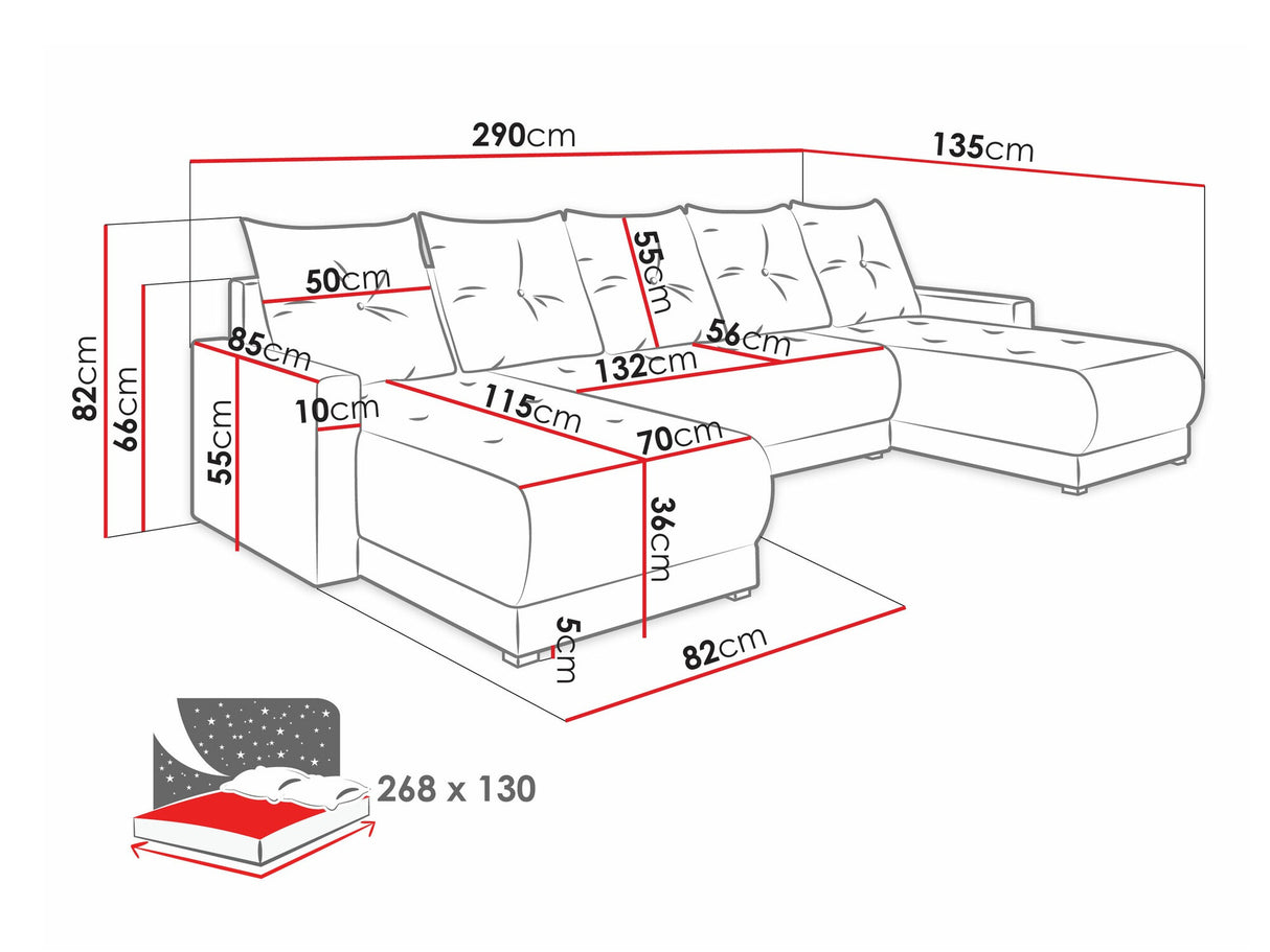 Sarokkanapé Insygnia U (Ravif U), Szín: Lux 29 Strona