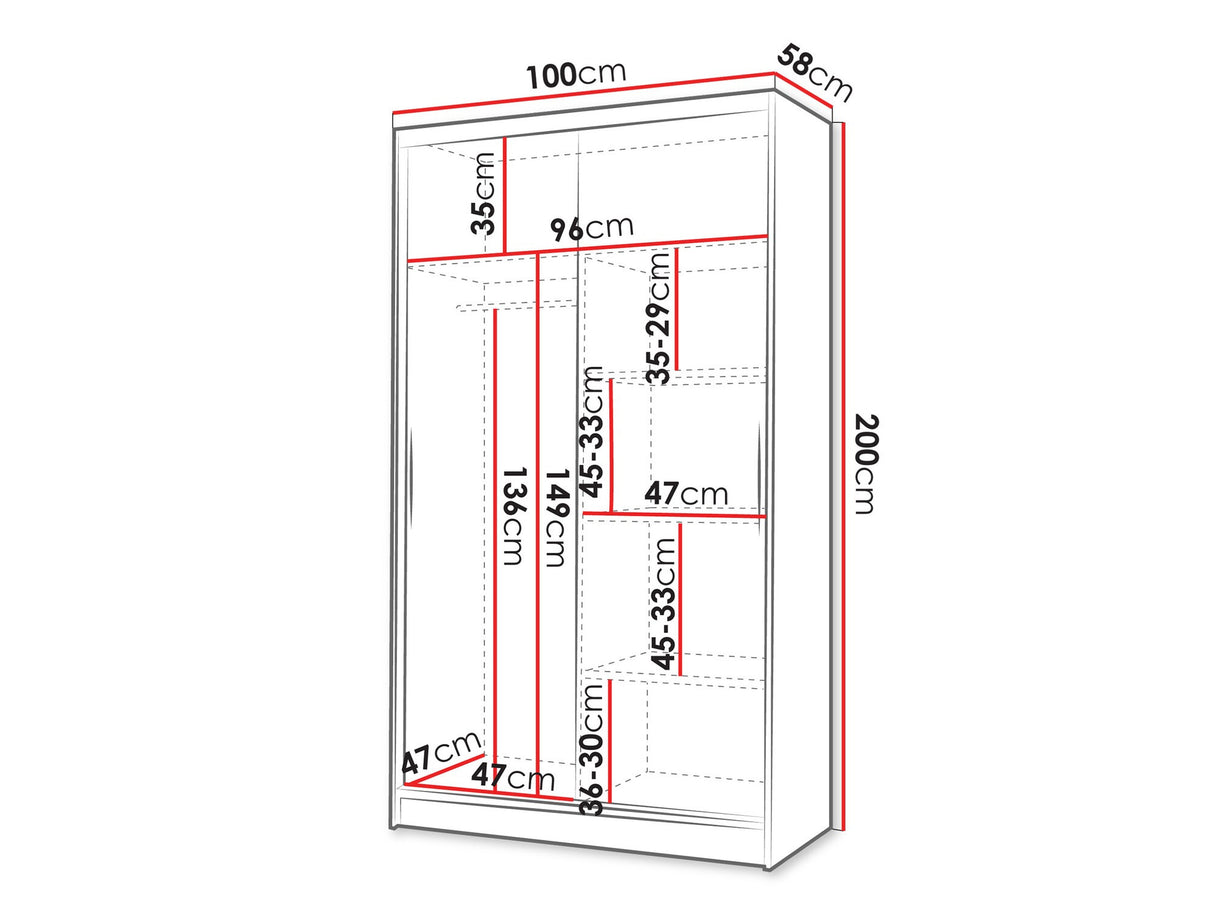 Gardróbszekrény Diego V (Masero V) , Szín: Fehér + Artisan tölgy