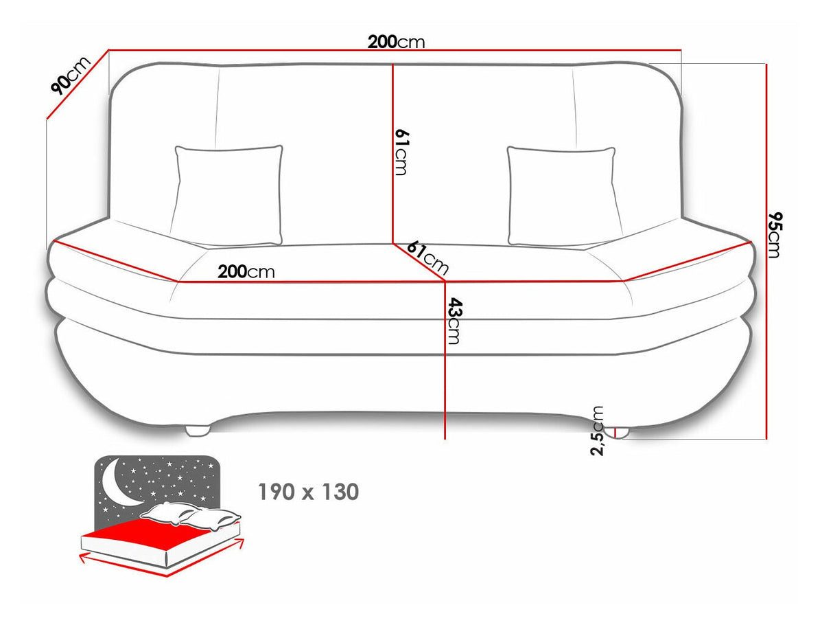 Kanapéágy Weronika (Lena) I, Szín: Flow 06