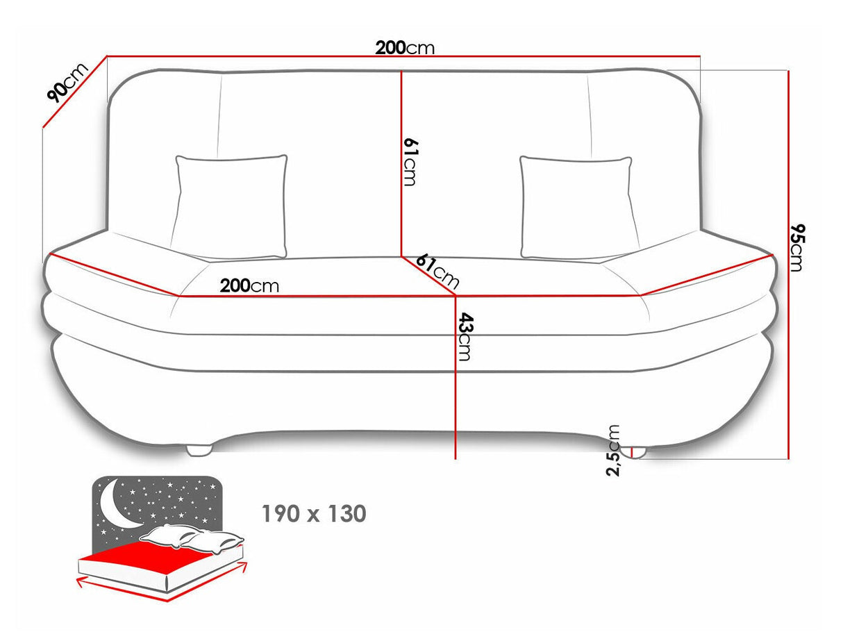 Kanapéágy Weronika (Lena) I, Szín: Flow 09