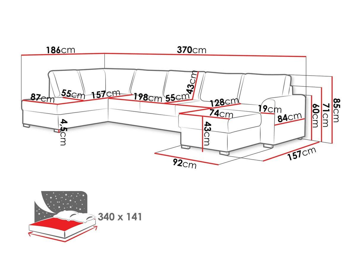 Sarokkanapé Wilma Large (Szafran Large), Szín: Clara 215.10, Változatok: Balos