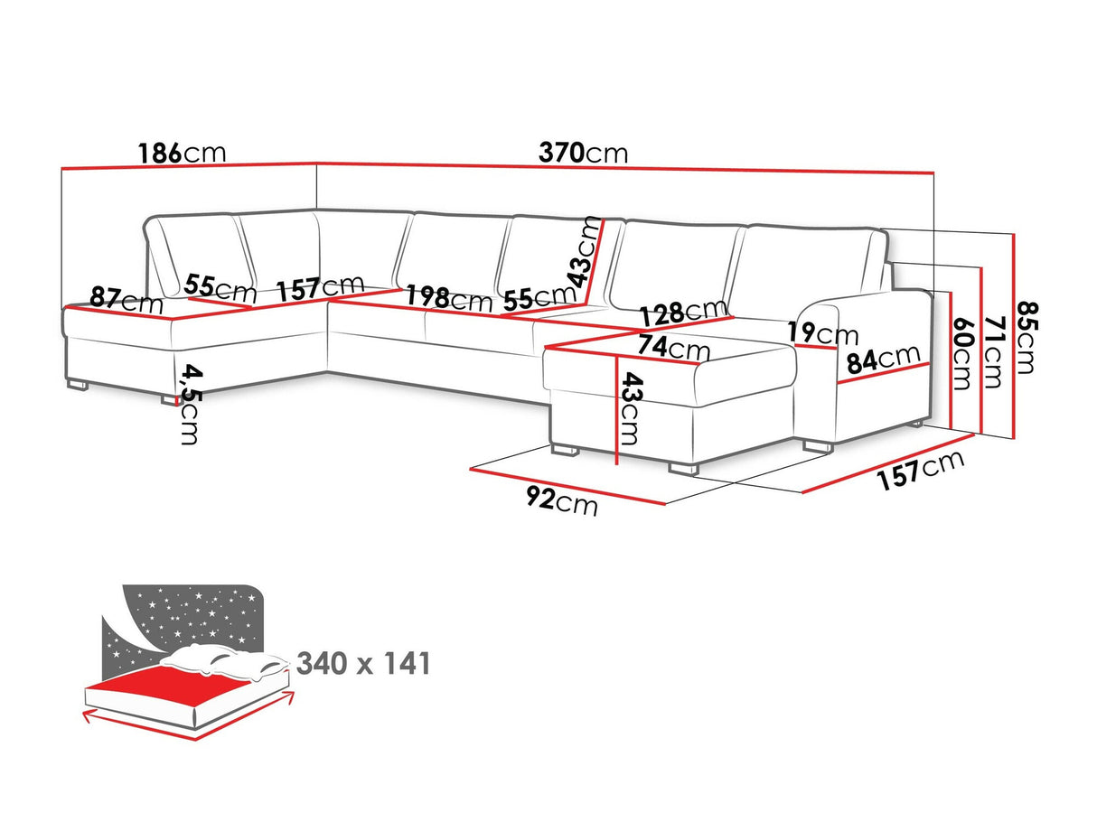 Sarokkanapé Wilma Large (Szafran Large), Szín: Abriamo 04, Változatok: Balos