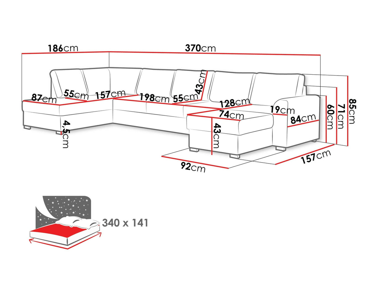 Sarokkanapé Wilma Large (Szafran Large), Szín: Magic Velvet 2217, Változatok: Balos