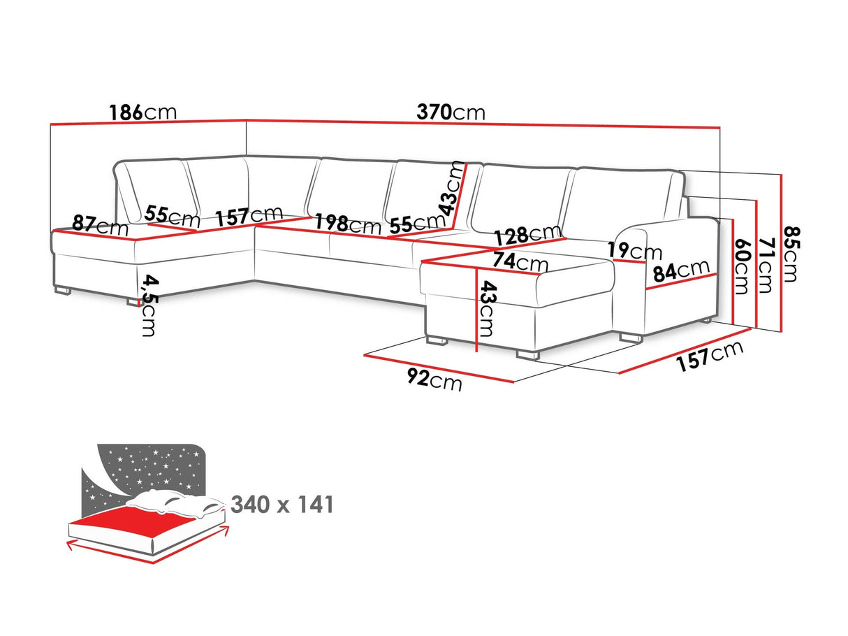 Sarokkanapé Wilma Large (Szafran Large), Szín: Flow 06, Változatok: Balos