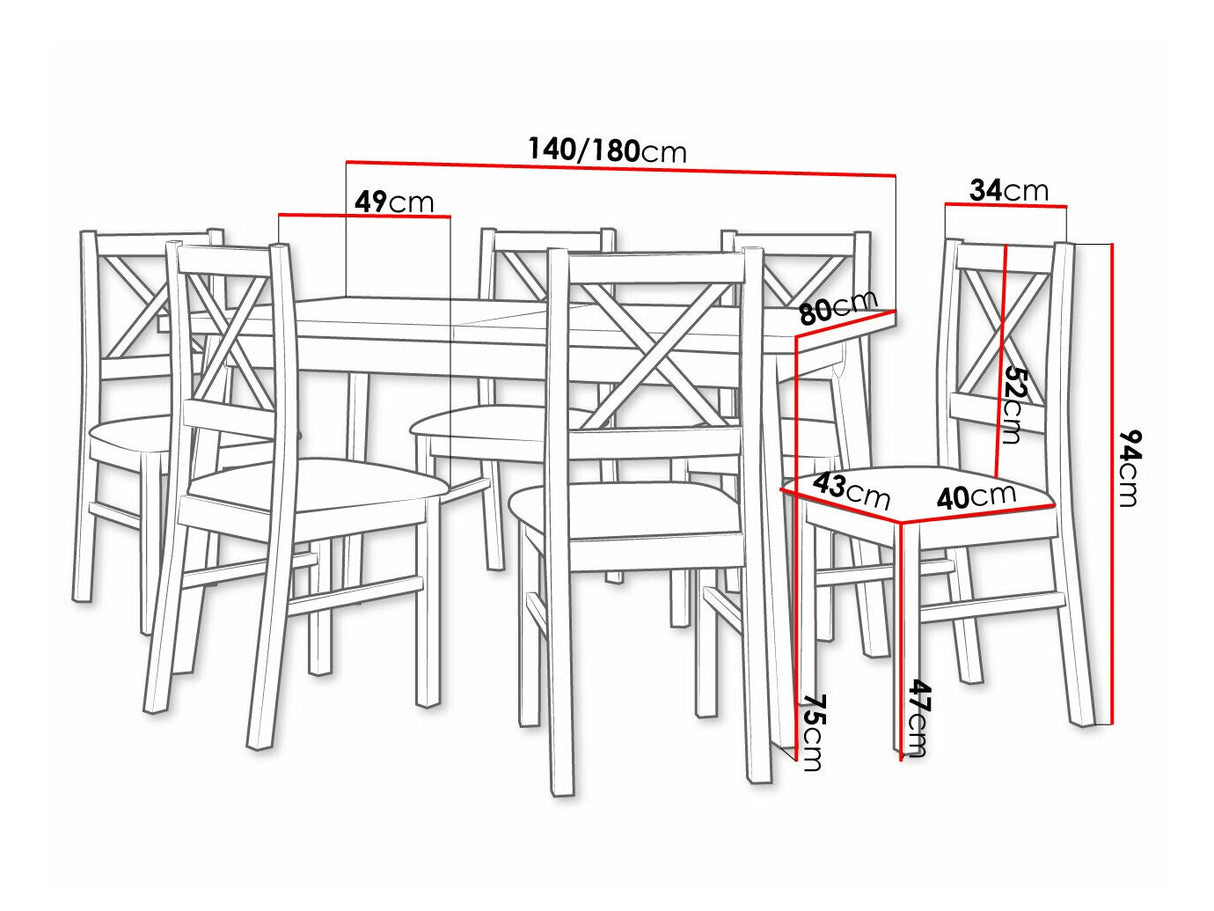 Étkezőgarnitúra AL43, Kárpit: Kronos 22