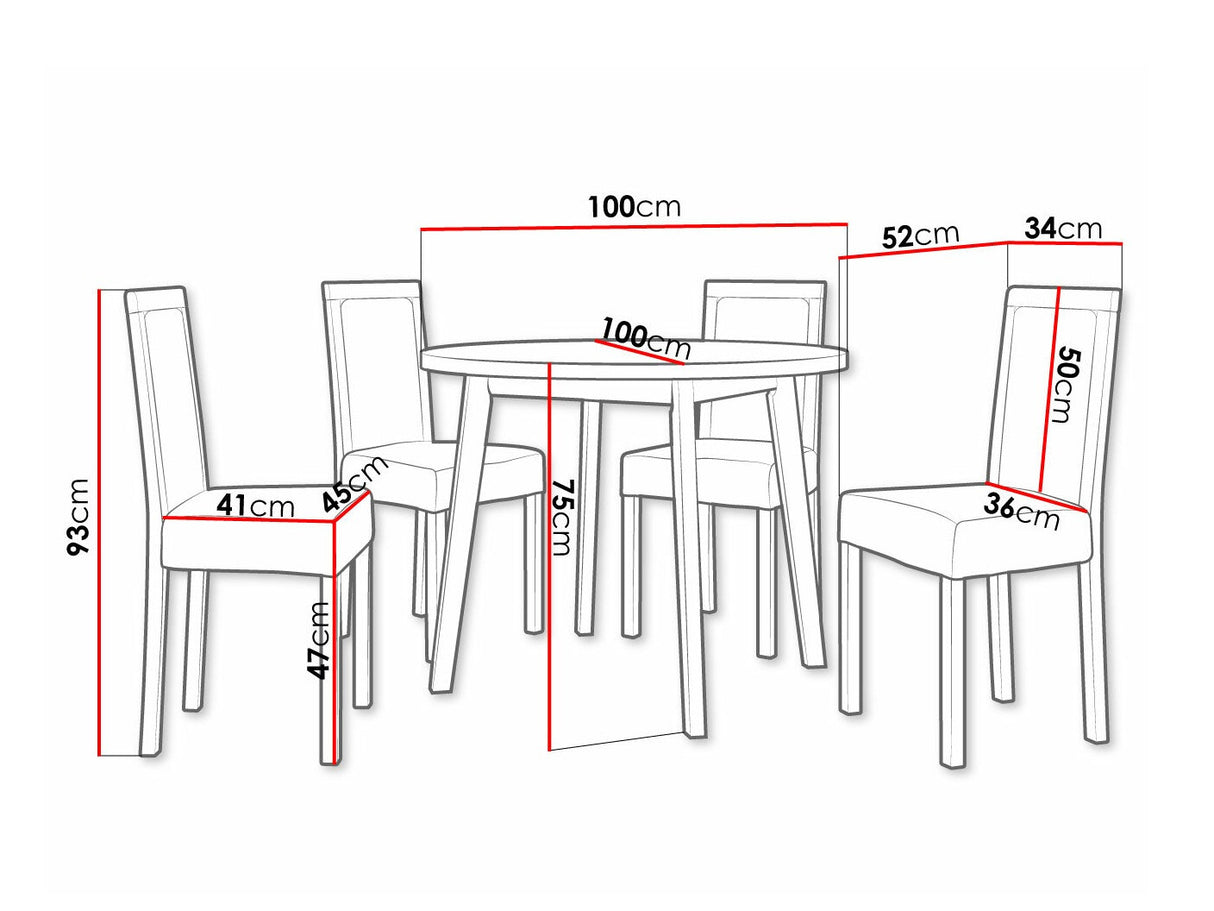Étkezőgarnitúra 01 (OSLO 3 + ROMA 3), Kárpit: Kronos 7