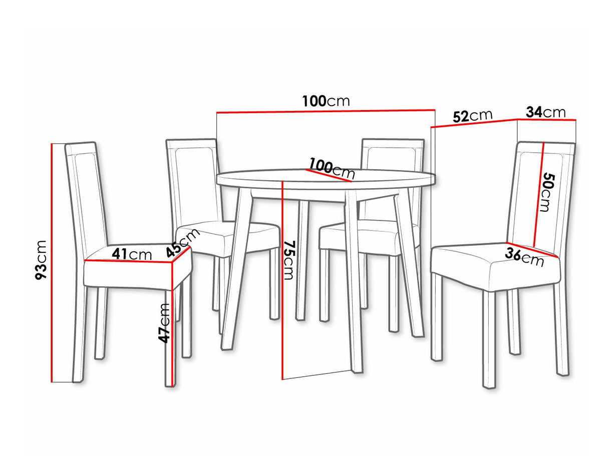 Étkezőgarnitúra 01 (OSLO 3 + ROMA 3), Kárpit: Kronos 22