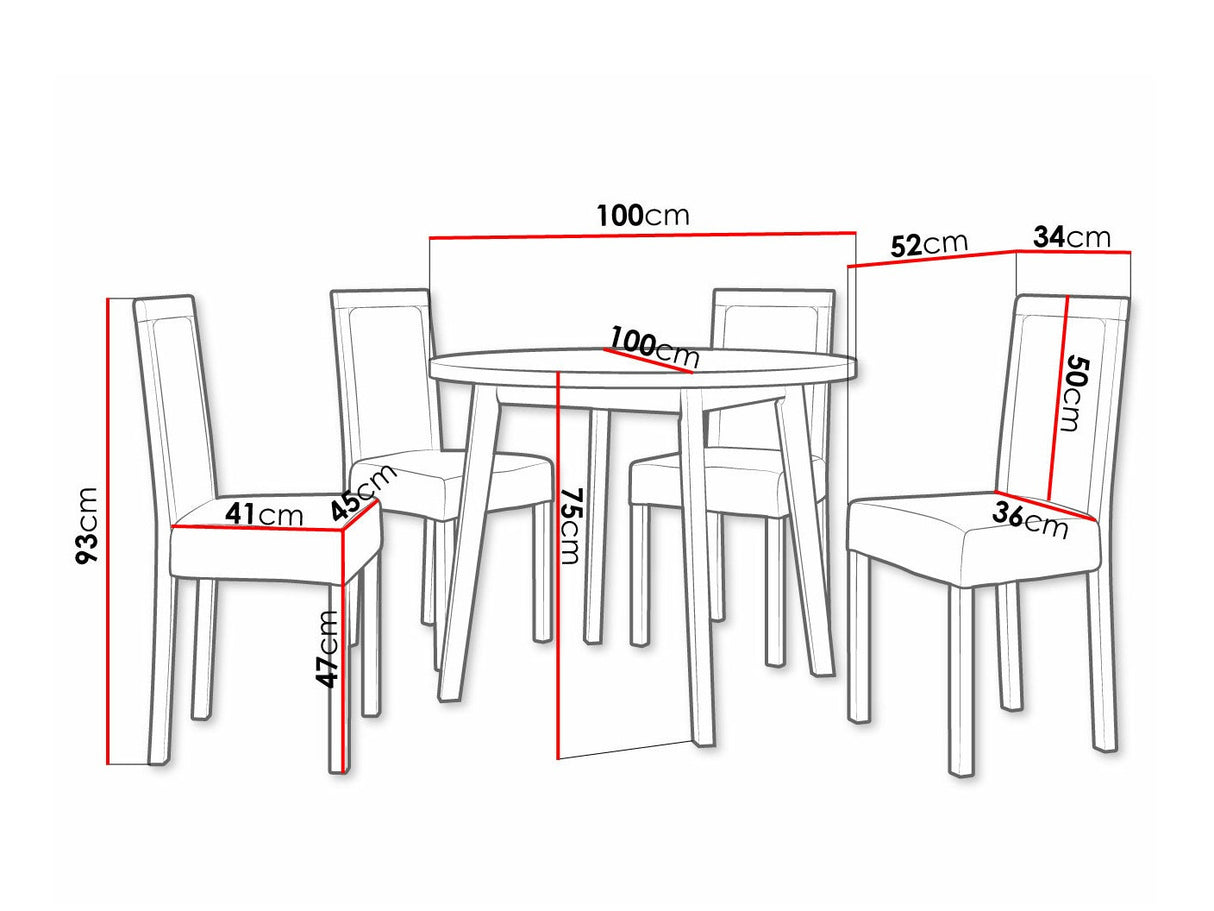 Étkezőgarnitúra 01 (OSLO 3 + ROMA 3), Kárpit: Paros 2